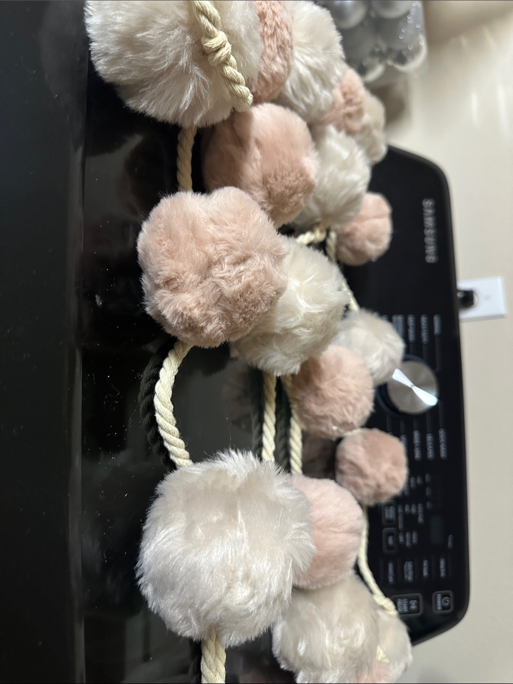 Hobby Lobby Plush Pom Pom Garland in Blush and Cream